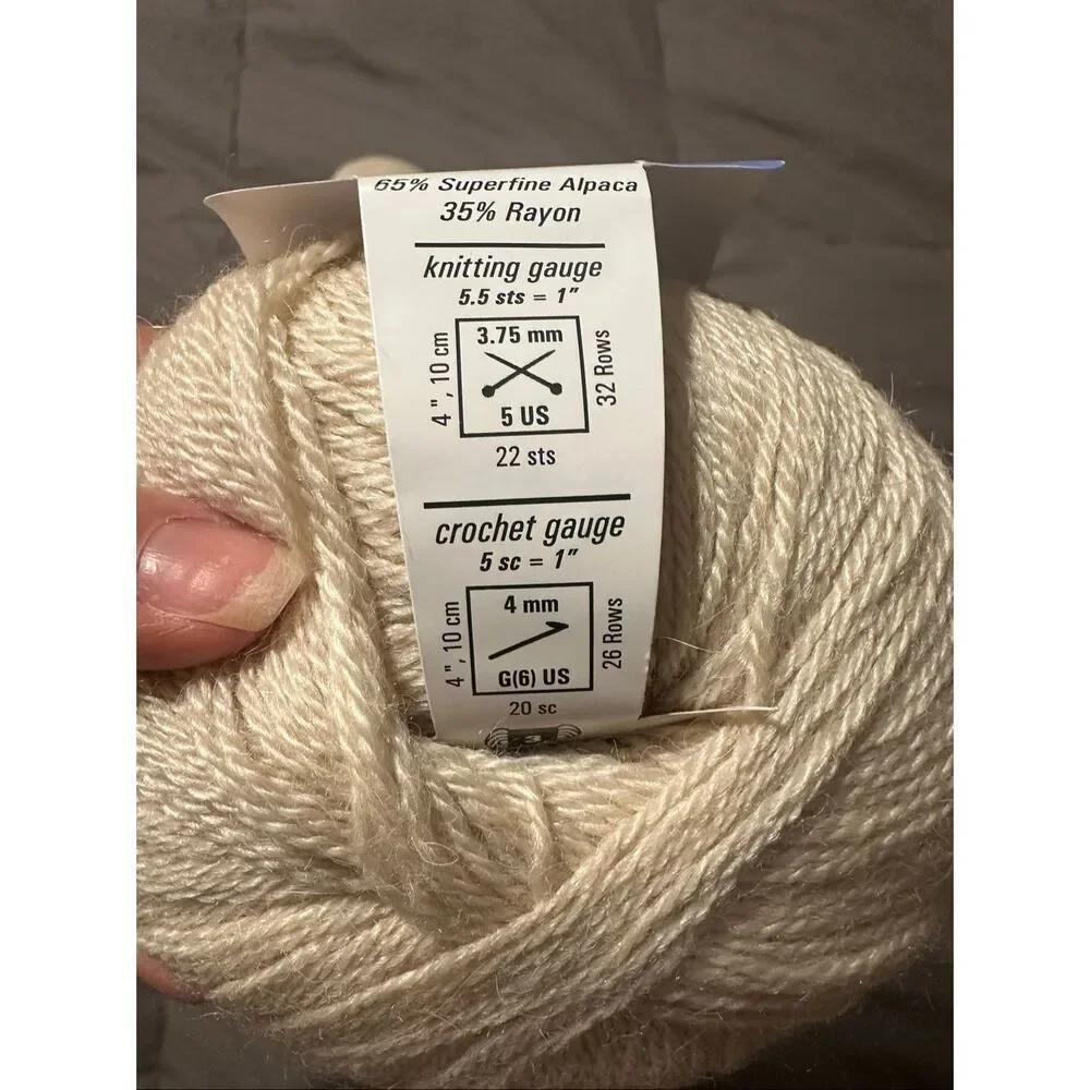 Berroco Folio tan cream alpaca blend yarn 3 skeins 1.75oz knitting crochet